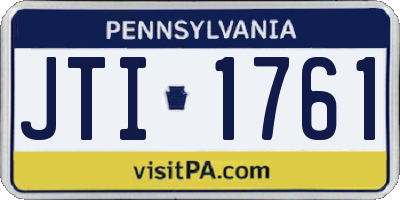 PA license plate JTI1761