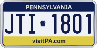 PA license plate JTI1801