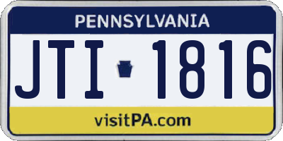 PA license plate JTI1816