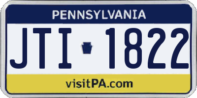 PA license plate JTI1822