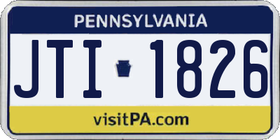 PA license plate JTI1826