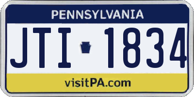 PA license plate JTI1834