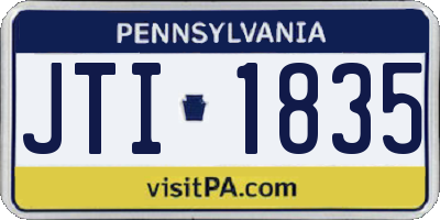 PA license plate JTI1835