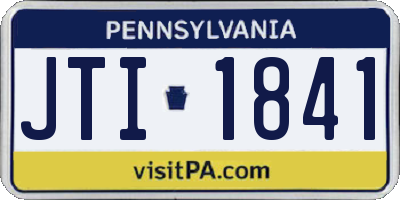 PA license plate JTI1841