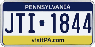 PA license plate JTI1844