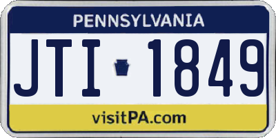 PA license plate JTI1849