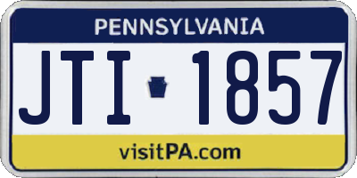 PA license plate JTI1857