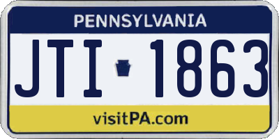 PA license plate JTI1863