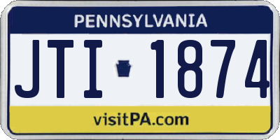 PA license plate JTI1874