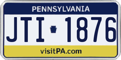 PA license plate JTI1876