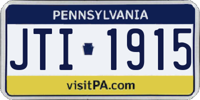 PA license plate JTI1915