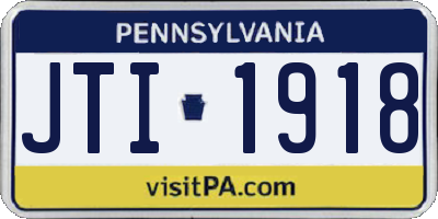 PA license plate JTI1918