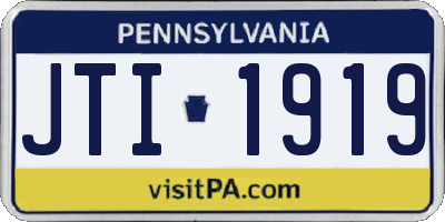PA license plate JTI1919
