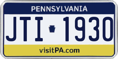 PA license plate JTI1930