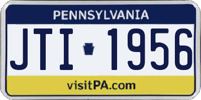 PA license plate JTI1956