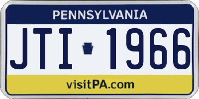 PA license plate JTI1966
