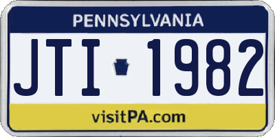 PA license plate JTI1982
