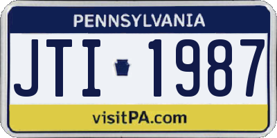 PA license plate JTI1987