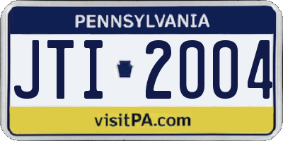 PA license plate JTI2004