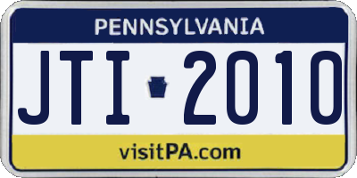 PA license plate JTI2010