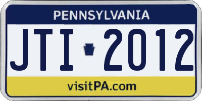PA license plate JTI2012