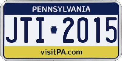 PA license plate JTI2015