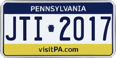 PA license plate JTI2017