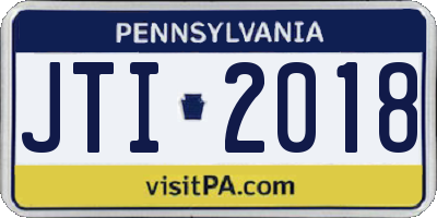 PA license plate JTI2018