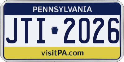 PA license plate JTI2026