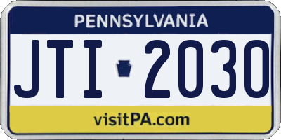 PA license plate JTI2030