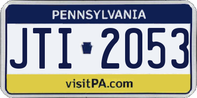 PA license plate JTI2053