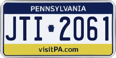 PA license plate JTI2061