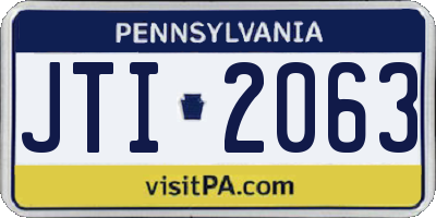 PA license plate JTI2063