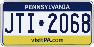 PA license plate JTI2068