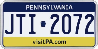 PA license plate JTI2072