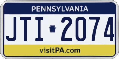 PA license plate JTI2074
