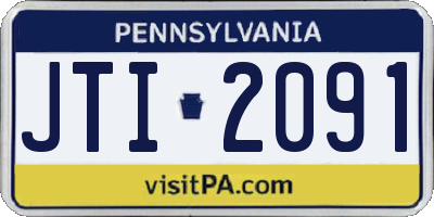 PA license plate JTI2091
