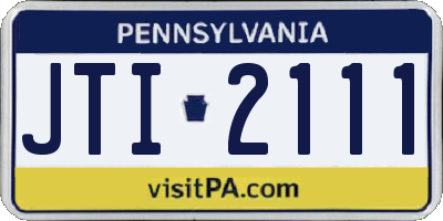 PA license plate JTI2111