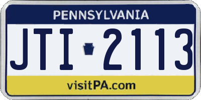 PA license plate JTI2113