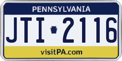 PA license plate JTI2116