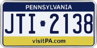 PA license plate JTI2138