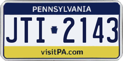 PA license plate JTI2143