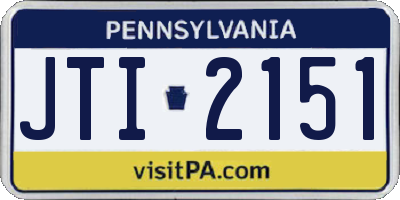 PA license plate JTI2151