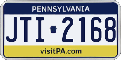 PA license plate JTI2168