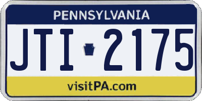 PA license plate JTI2175