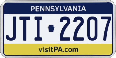 PA license plate JTI2207