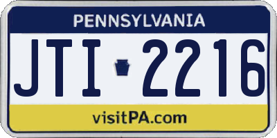 PA license plate JTI2216