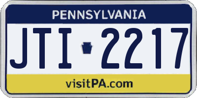 PA license plate JTI2217