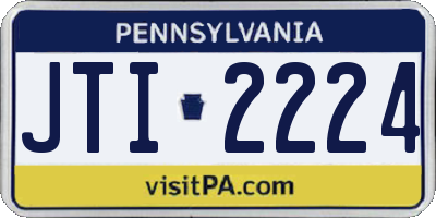 PA license plate JTI2224