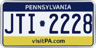 PA license plate JTI2228